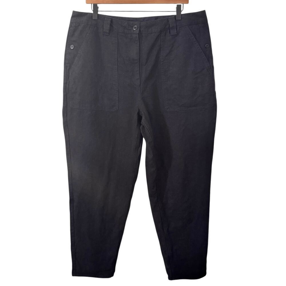 Poetry Hemp Cotton Straight Leg Utility Pants Black Size 14